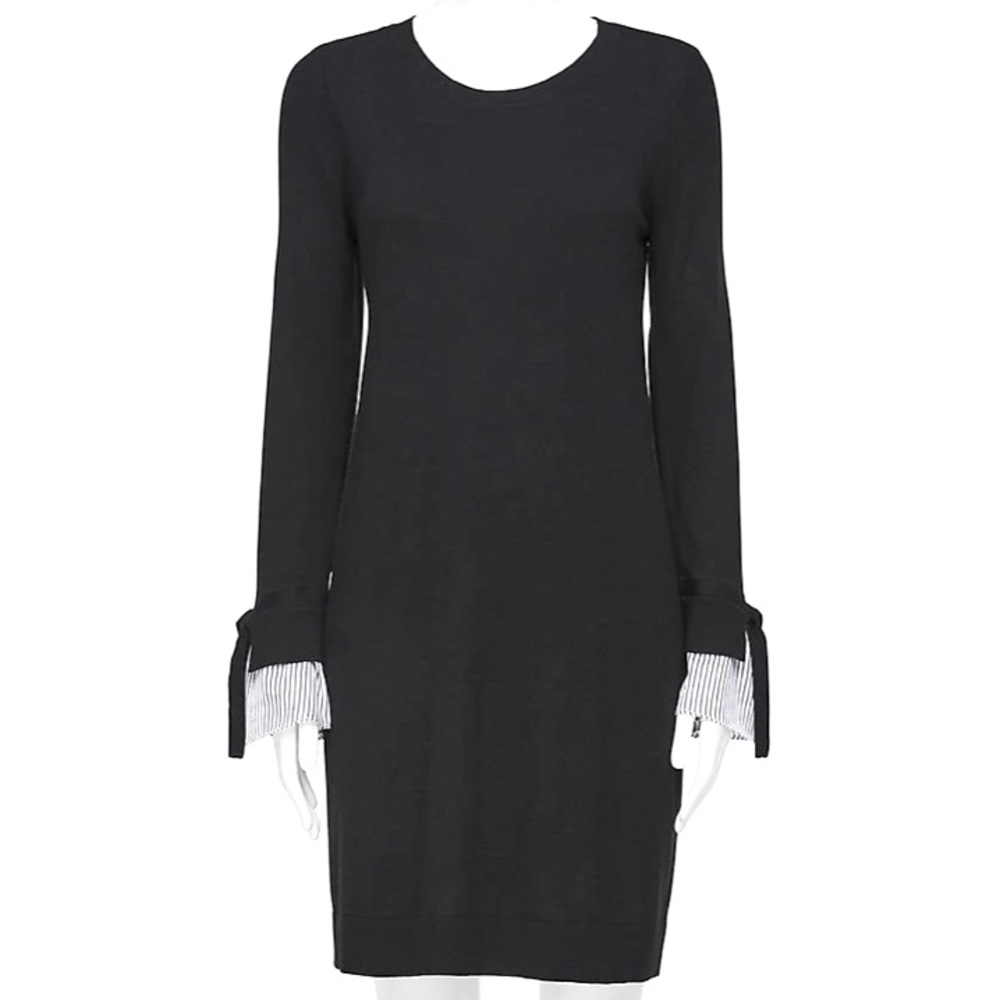 NWT! LOFT TIE CUFF MIXED MEDIA SWEATER DRESS